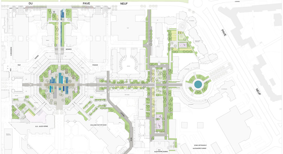 Noisy Le Grand 93 Quartier Du Pave Neuf Phase 2 Maitrise D Oeuvre Des Espaces Publics Rva